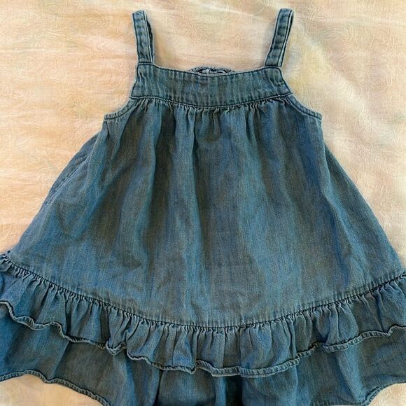 Old Navy Denim Ruffed Sun Dress Toddler Size 3 - Picture 1 of 5